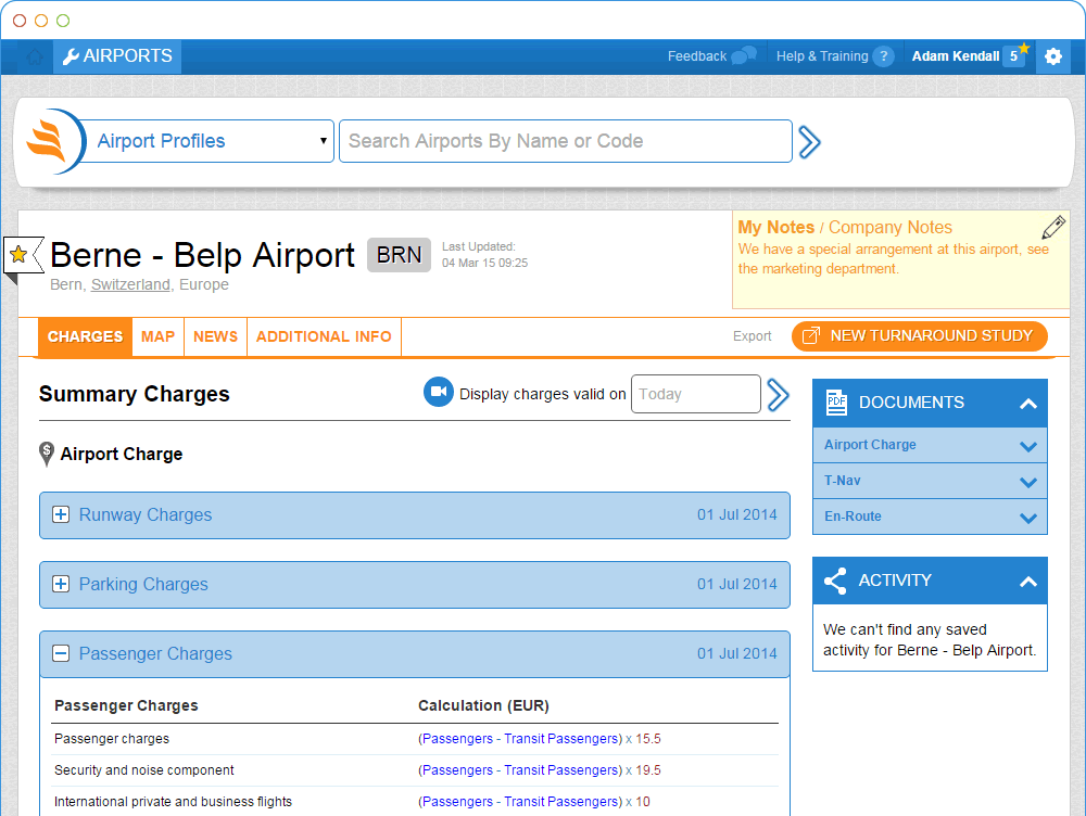 Airport Profiles in AirportCharges